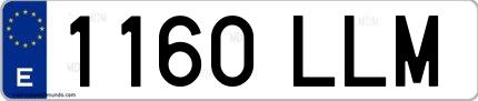 Ejemplo de matrícula española 1160 LLM