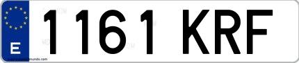Ejemplo de matrícula española 1161 KRF