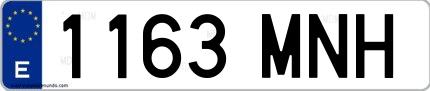 Ejemplo de matrícula española 1163 MNH