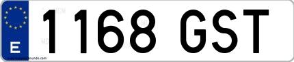 Ejemplo de matrícula española 1168 GST