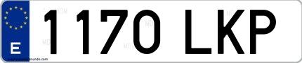 Ejemplo de matrícula española 1170 LKP