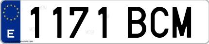Ejemplo de matrícula española 1171 BCM