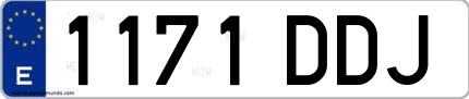 Ejemplo de matrícula española 1171 DDJ