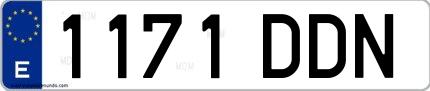 Ejemplo de matrícula española 1171 DDN