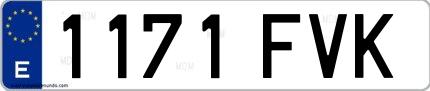 Ejemplo de matrícula española 1171 FVK