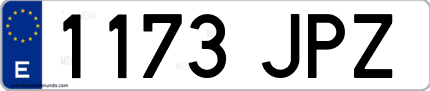Ejemplo de matrícula de coche ordinaria 1173 JPZ