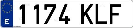 Ejemplo de matrícula española 1174 KLF
