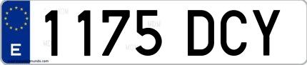 Ejemplo de matrícula española 1175 DCY