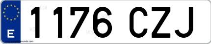 Ejemplo de matrícula española 1176 CZJ