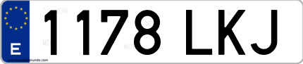 Ejemplo de matrícula de coche ordinaria 1178 LKJ