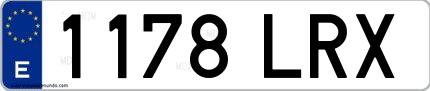 Ejemplo de matrícula española 1178 LRX
