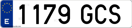 Ejemplo de matrícula de coche ordinaria 1179 GCS