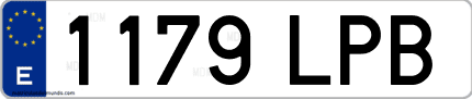 Ejemplo de matrícula de coche ordinaria 1179 LPB