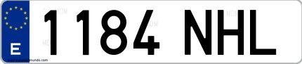 Ejemplo de matrícula española 1184 NHL