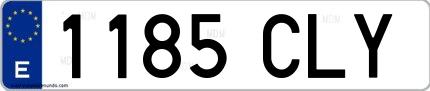 Ejemplo de matrícula española 1185 CLY