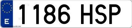 Ejemplo de matrícula española 1186 HSP