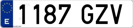 Ejemplo de matrícula española 1187 GZV