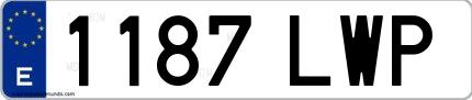 Ejemplo de matrícula española 1187 LWP