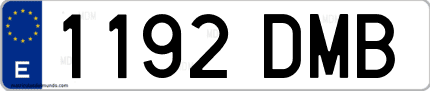 Ejemplo de matrícula de coche ordinaria 1192 DMB