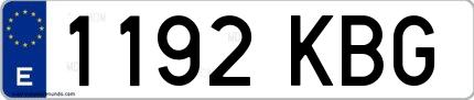 Ejemplo de matrícula española 1192 KBG