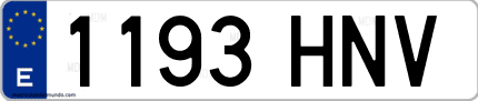 Ejemplo de matrícula de coche ordinaria 1193 HNV