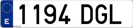 Ejemplo de matrícula española 1194 DGL