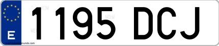 Ejemplo de matrícula española 1195 DCJ