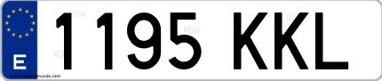 Ejemplo de matrícula española 1195 KKL