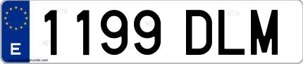 Ejemplo de matrícula española 1199 DLM