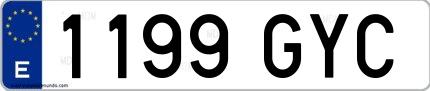 Ejemplo de matrícula española 1199 GYC