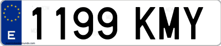 Ejemplo de matrícula de coche ordinaria 1199 KMY