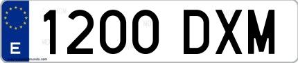 Ejemplo de matrícula española 1200 DXM