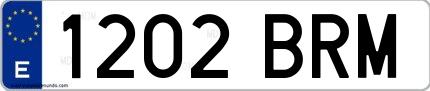 Ejemplo de matrícula española 1202 BRM