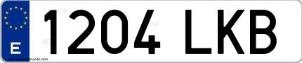 Ejemplo de matrícula española 1204 LKB