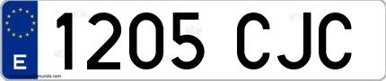 Ejemplo de matrícula española 1205 CJC
