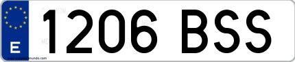 Ejemplo de matrícula española 1206 BSS