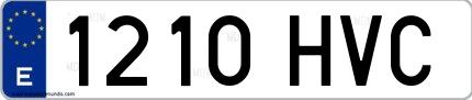 Ejemplo de matrícula española 1210 HVC