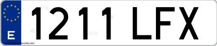 Ejemplo de matrícula española 1211 LFX