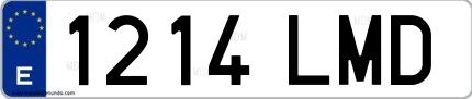 Ejemplo de matrícula española 1214 LMD
