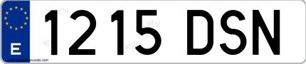 Ejemplo de matrícula española 1215 DSN