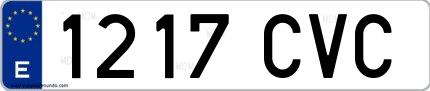 Ejemplo de matrícula española 1217 CVC