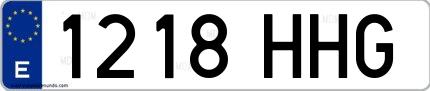 Ejemplo de matrícula española 1218 HHG