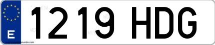Ejemplo de matrícula española 1219 HDG