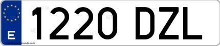 Ejemplo de matrícula española 1220 DZL
