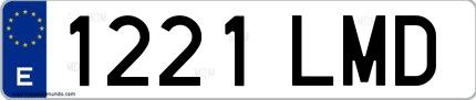Ejemplo de matrícula española 1221 LMD