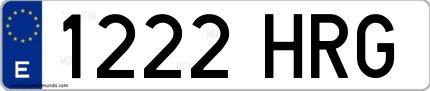 Ejemplo de matrícula española 1222 HRG