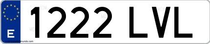 Ejemplo de matrícula española 1222 LVL