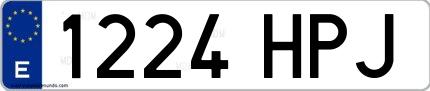 Ejemplo de matrícula española 1224 HPJ