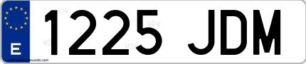 Ejemplo de matrícula española 1225 JDM