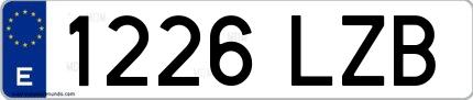 Ejemplo de matrícula española 1226 LZB